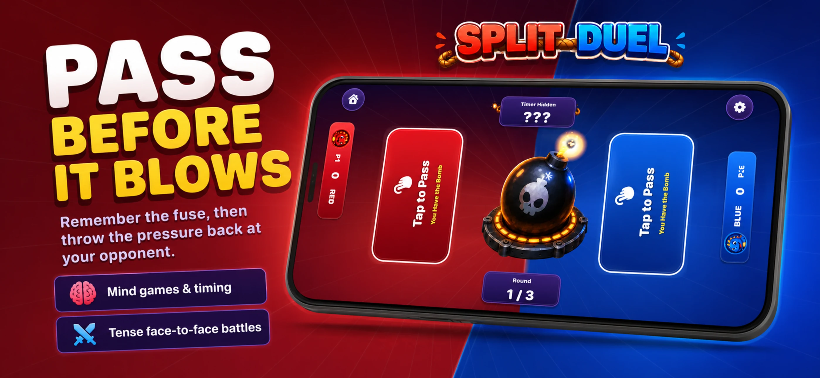 Split Duel 炸弹传递游戏宣传图